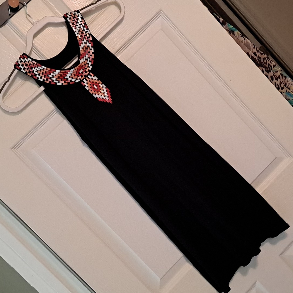 Belldini Dress - Black with Beaded Neckline  - NWT